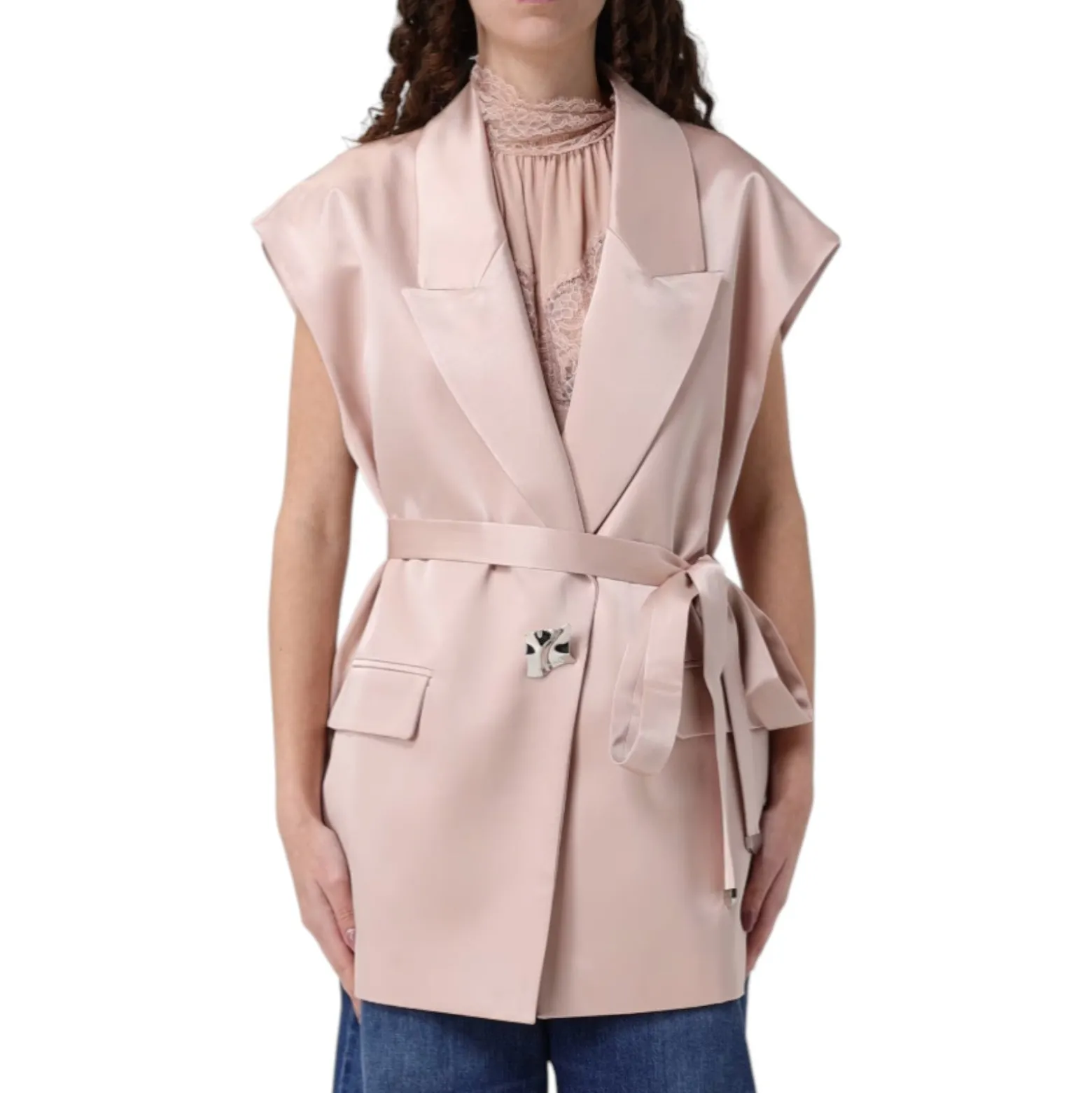 Giacca donna smanicata in satin