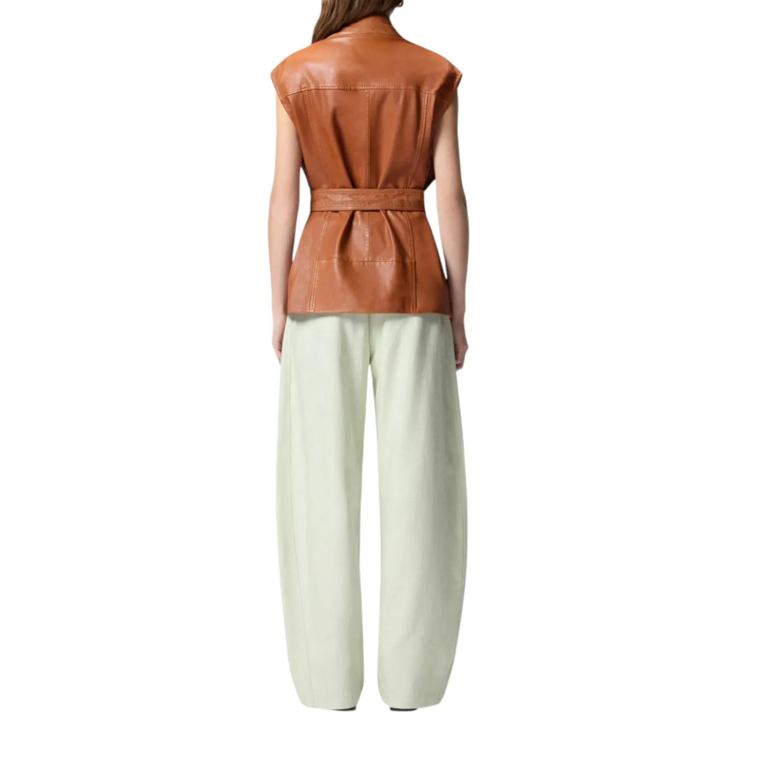 Gilet donna stile biker in pelle