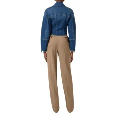 Giubbotto donna in denim con lacci criss-cross