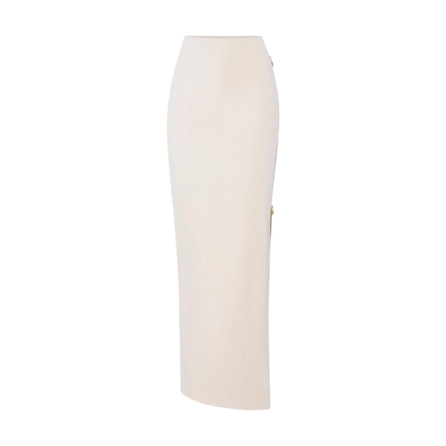 Gonna donna in crêpe leggero con zip gioiello