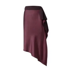 Gonna donna longuette asimmetrica in satin