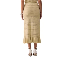 Gonna donna lunga in maglia traforata