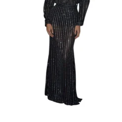 Gonna donna lunga semitrasparente full strass