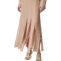 Gonna donna midi con frange e strass