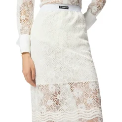 Gonna donna midi in pizzo con spacchetti
