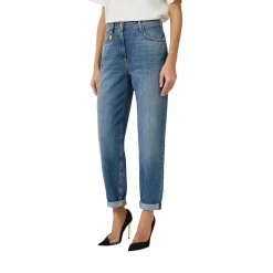 Jeans donna a ovetto con lucchetto gioiello