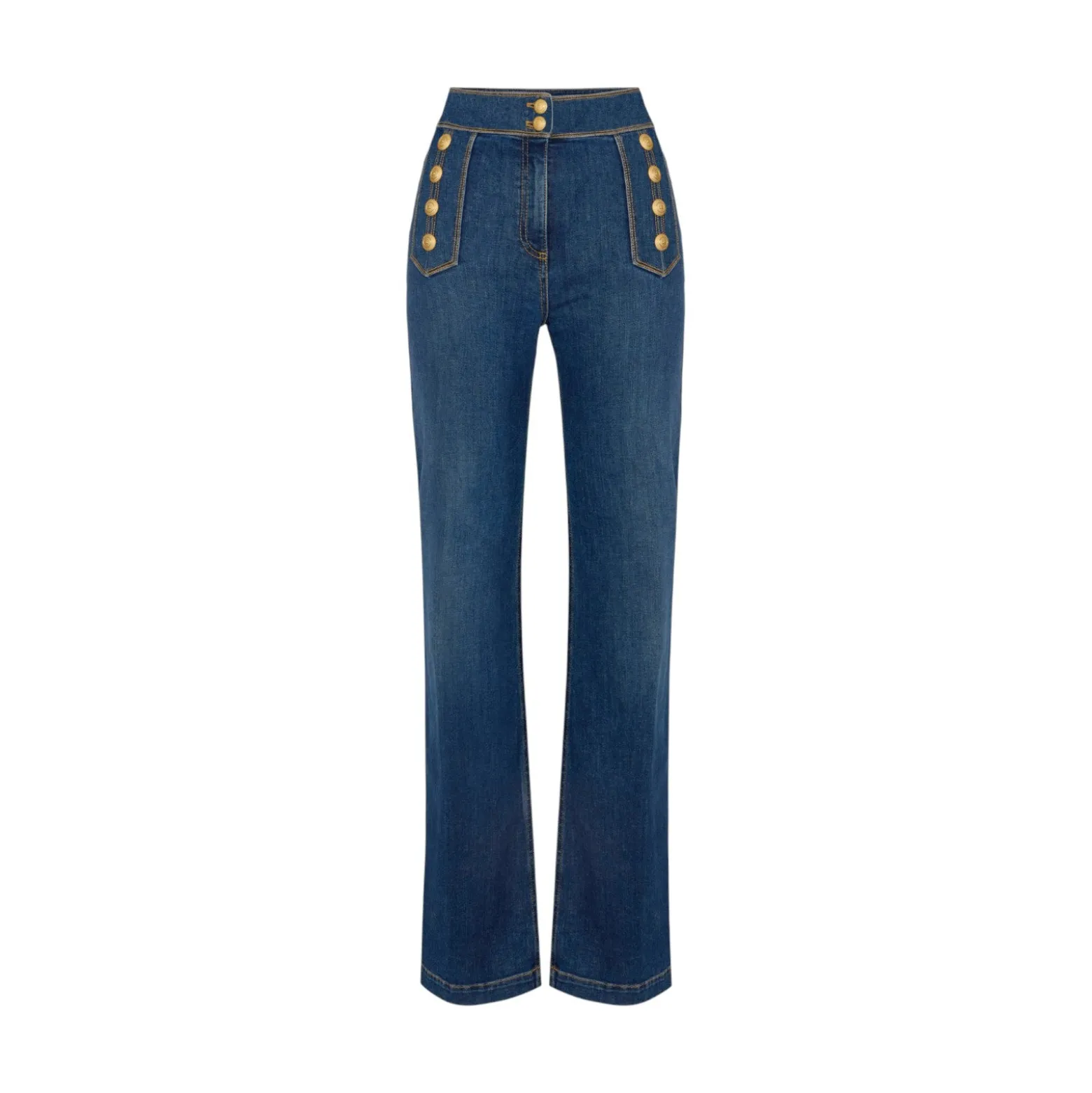 Jeans donna a palazzo con bottoni