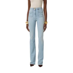 Jeans donna a zampetta con taschini