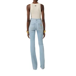 Jeans donna a zampetta con taschini