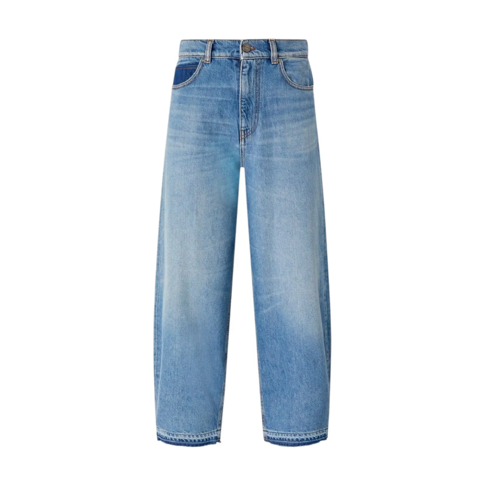 Jeans donna balloon fit con scoloriture