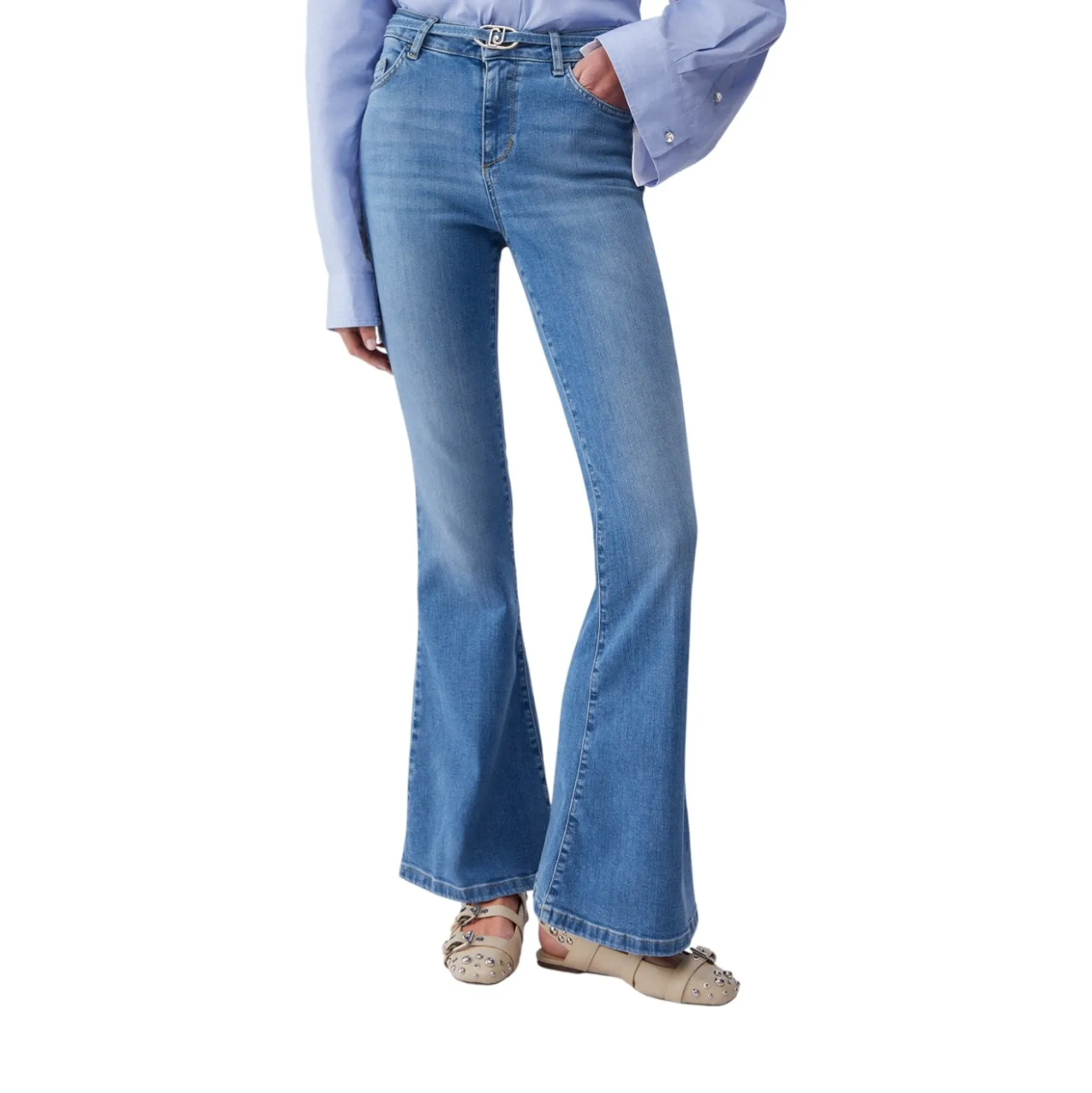 Jeans donna bootcut a vita alta