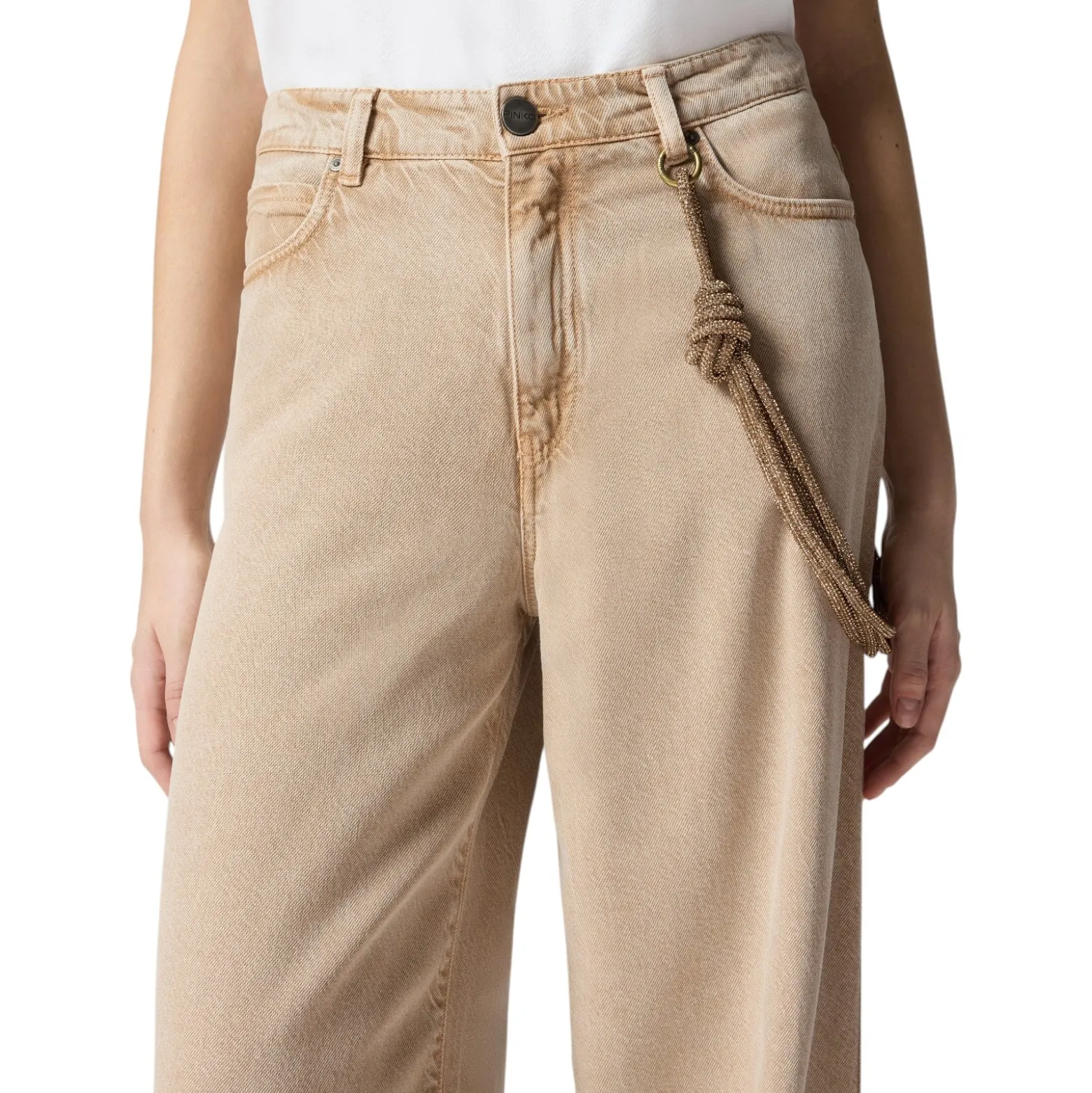 Jeans donna con corda gioiello