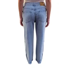 Jeans donna con ricamo sangallo