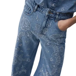 Jeans donna flare con ricami