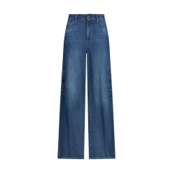 Jeans donna flare con spacchetti