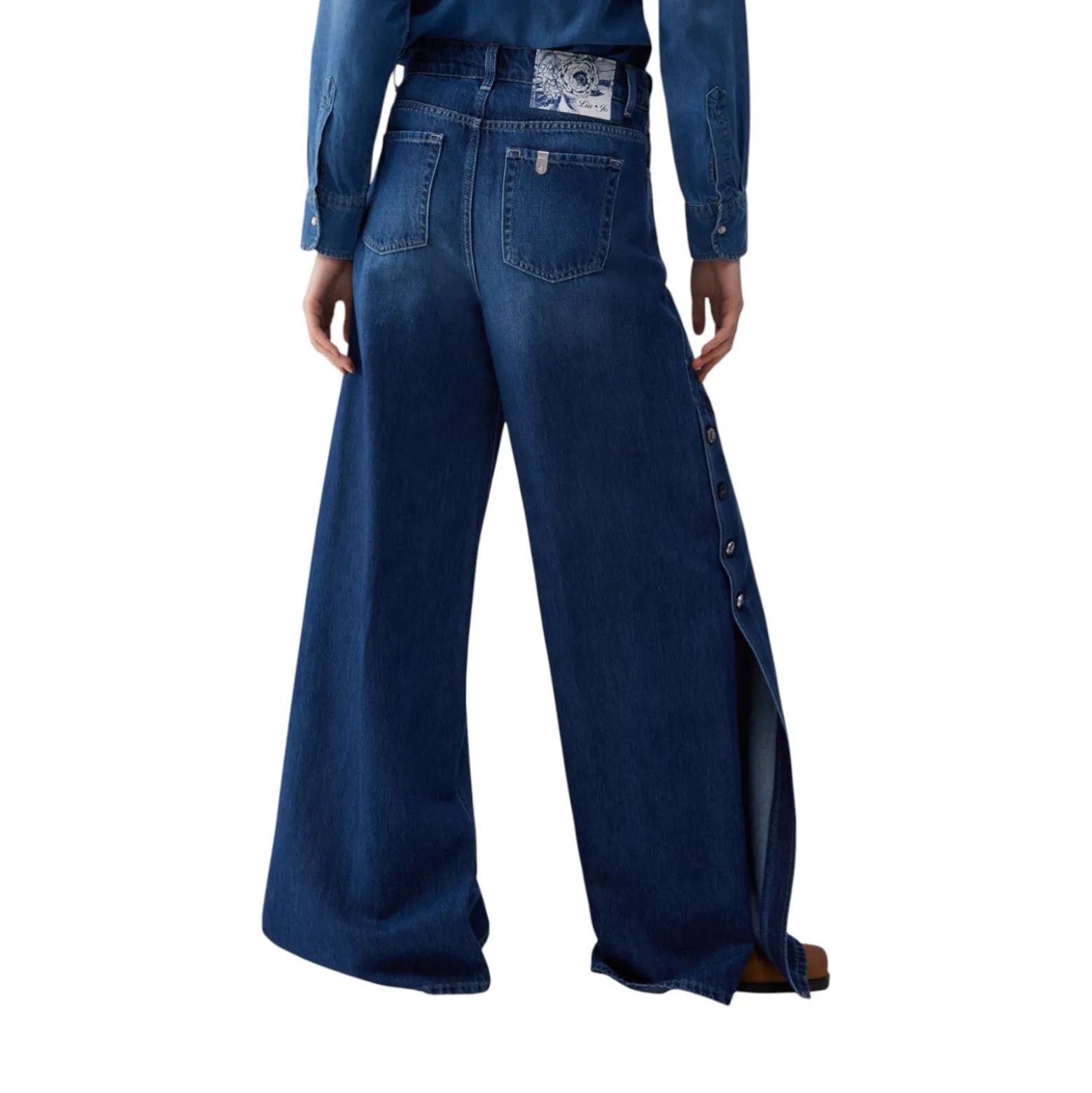 Jeans donna flare con spacchetti