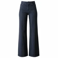 Jeans donna palazzo full-strass