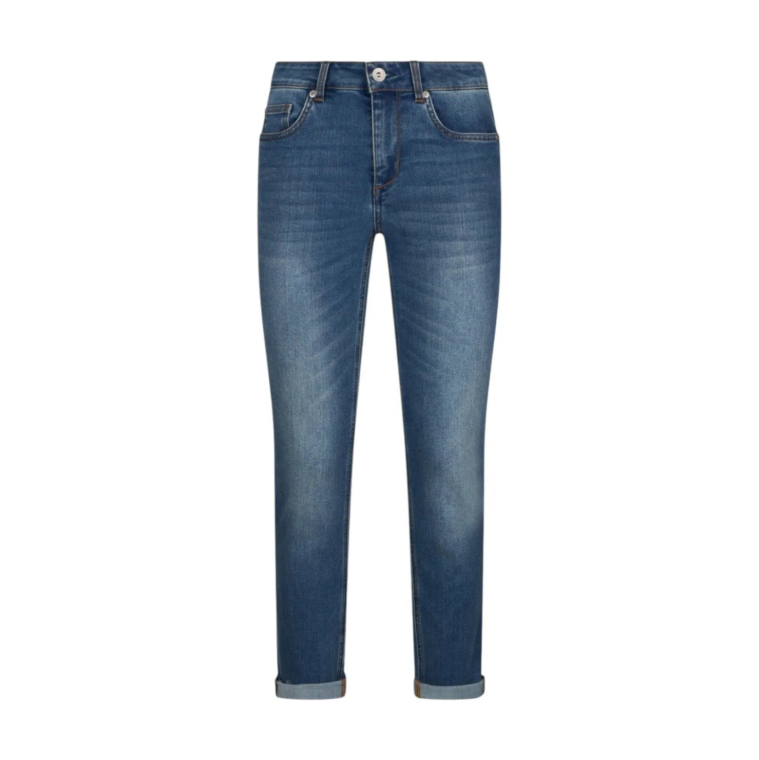 Jeans donna skinny con risvolto