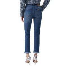 Jeans donna skinny con risvolto