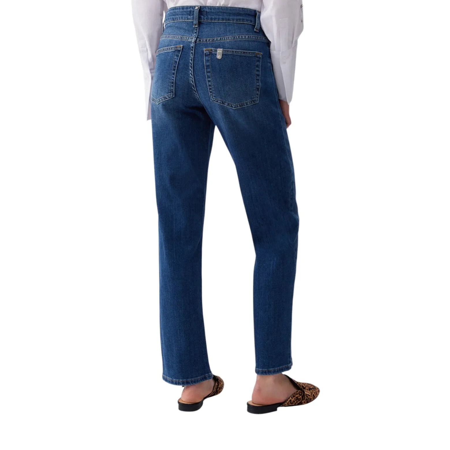 Jeans donna straight a vita alta