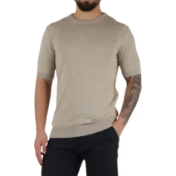 Maglia a maniche corte in cotone e lino