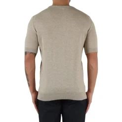 Maglia a maniche corte in cotone e lino