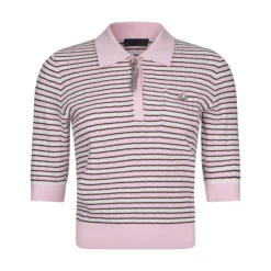 Maglia donna a righe con dettagli gioiello