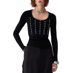 Maglia donna con ricami gioiello