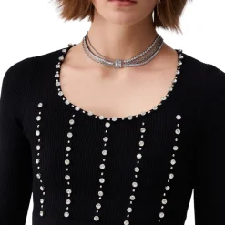 Maglia donna con ricami gioiello
