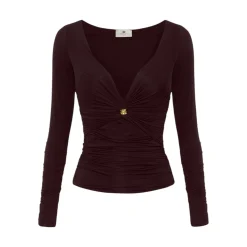 Maglia donna in jersey con dettaglio gioiello