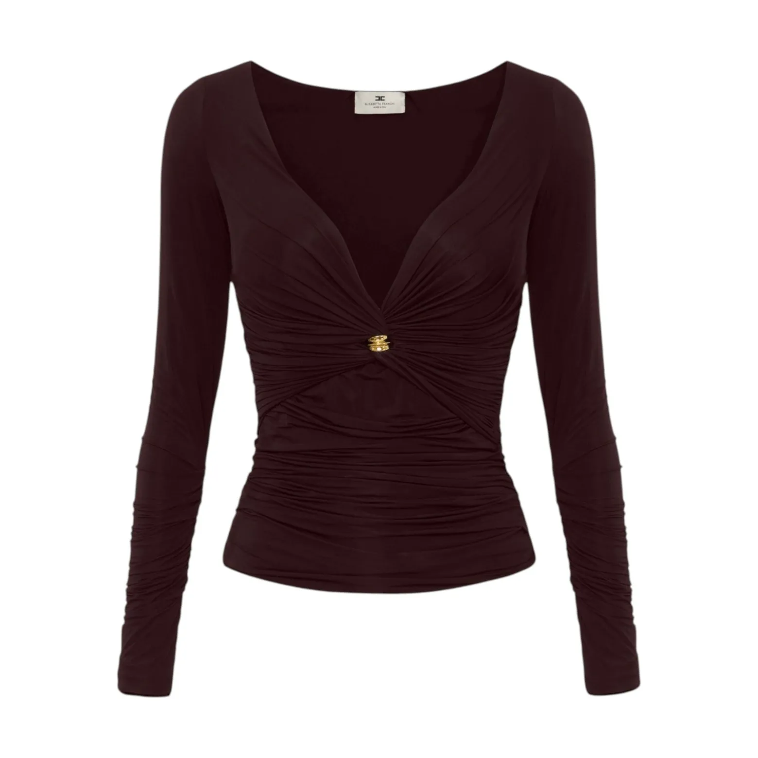 Maglia donna in jersey con dettaglio gioiello