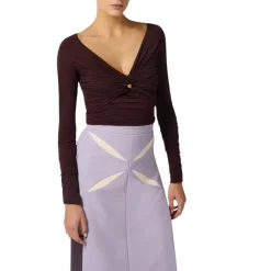 Maglia donna in jersey con dettaglio gioiello