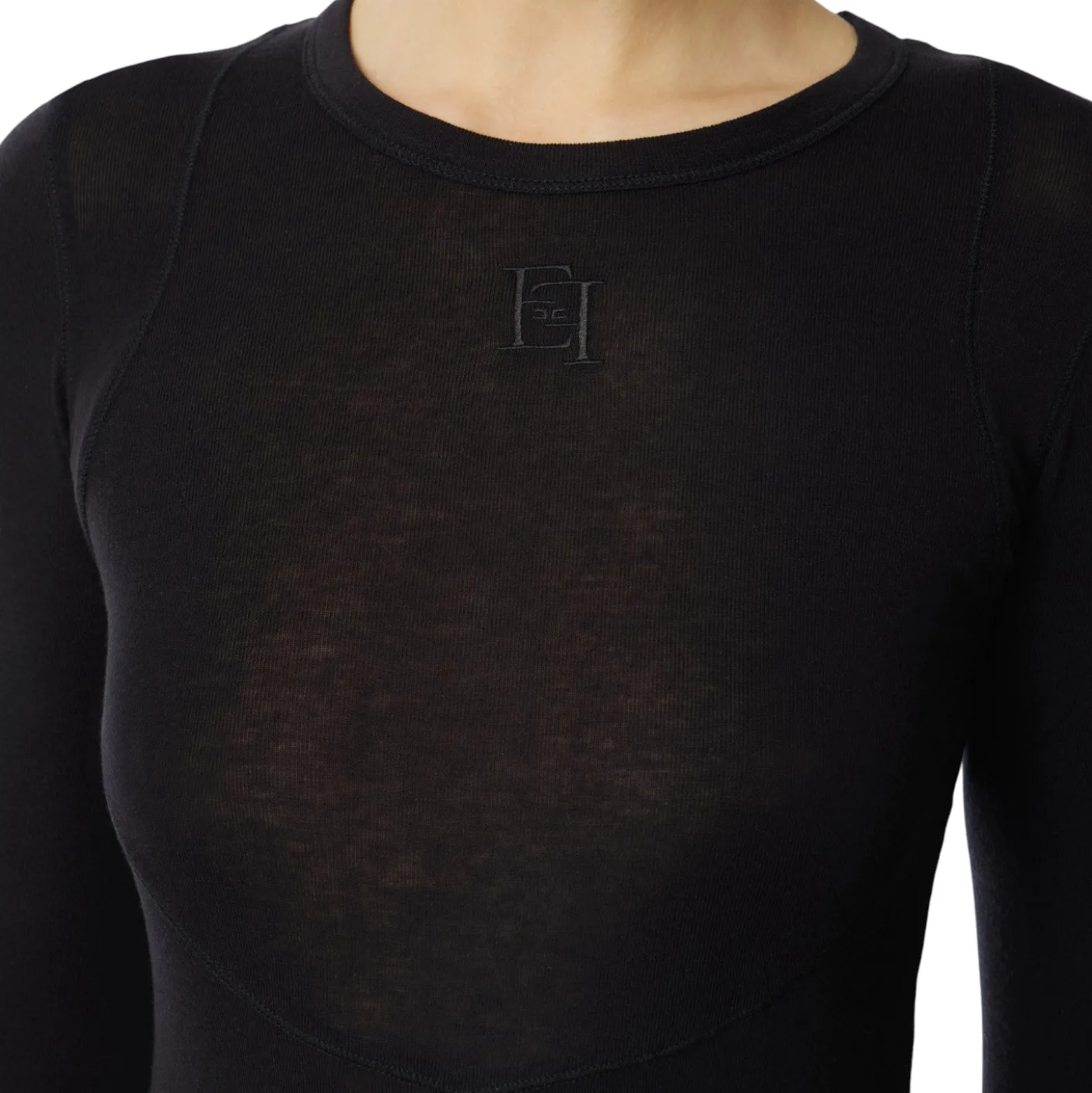 Maglia donna in jersey leggero con logo ricamato