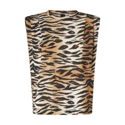 Maglia donna smanicata con stampa tigrata