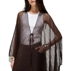 Maxi poncho donna plissé