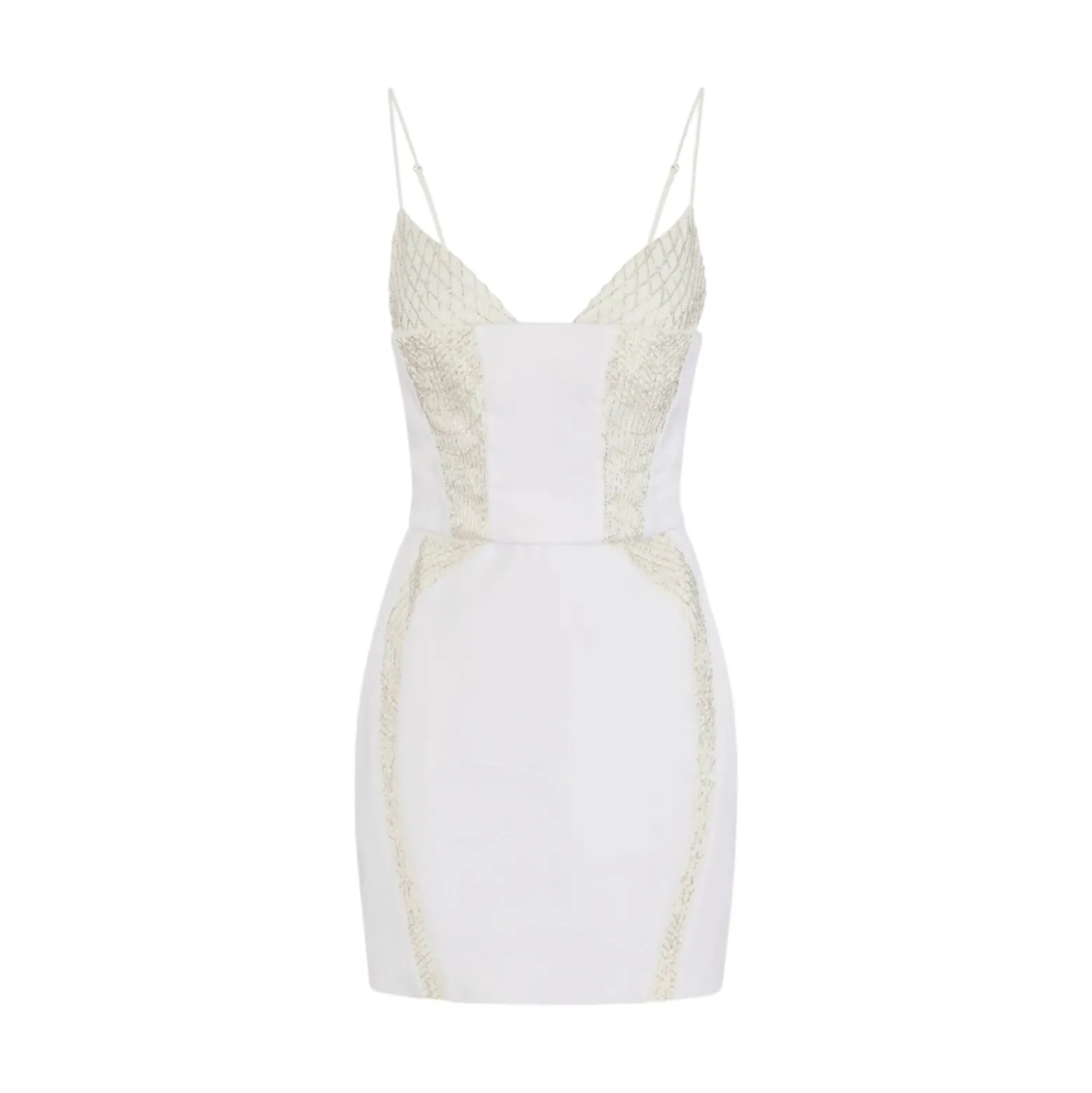 Mini abito donna in gabardina e tulle con ricami