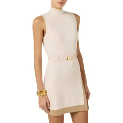 Mini donna abito in maglia con bande in viscosa lucida