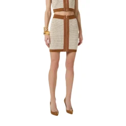 Minigonna donna in ciniglia con punto waffle