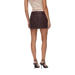 Minigonna donna in pelle con cintura