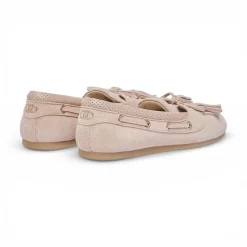 Mocassini donna in suede con nappine