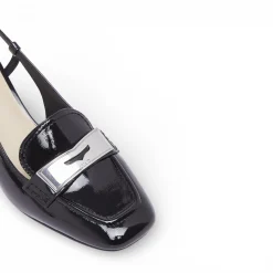 Mocassini donna slingback in vernice