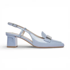 Mocassini donna slingback in vernice