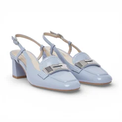 Mocassini donna slingback in vernice