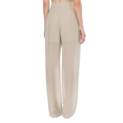 Pantalone donna ampio in voile di lana