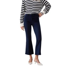 Pantaloni donna cropped a vita alta