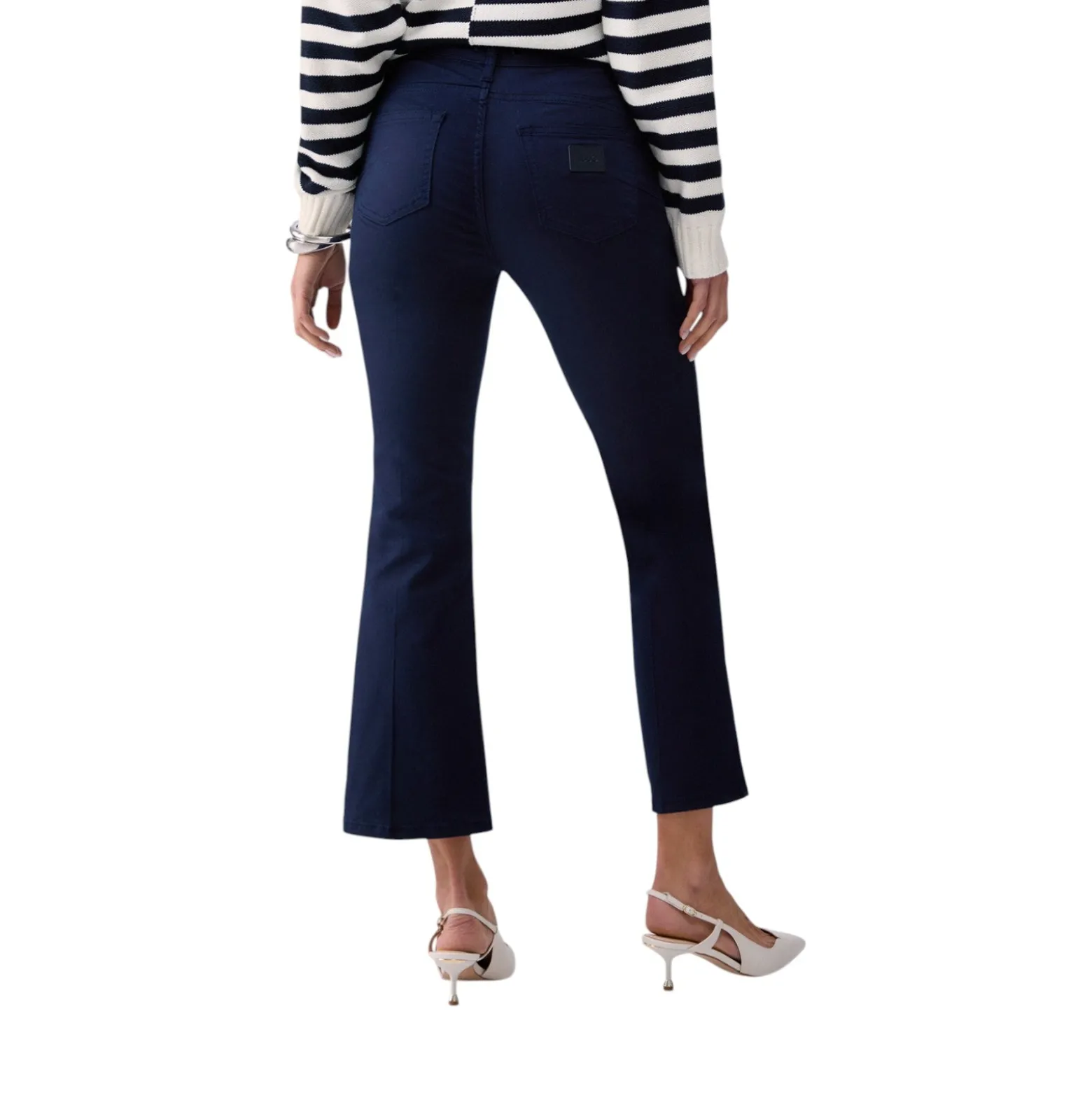Pantaloni donna cropped a vita alta