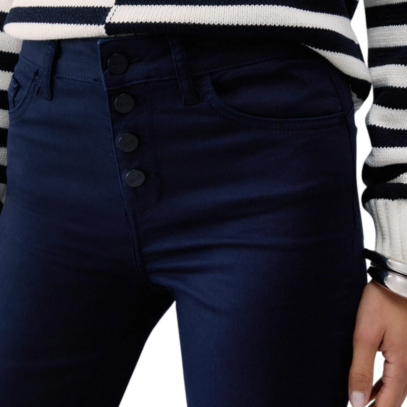 Pantaloni donna cropped a vita alta