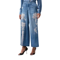 Pantaloni donna flare con stampa digitale