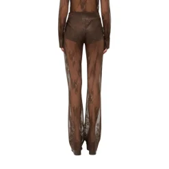 Pantaloni donna flare in pizzo