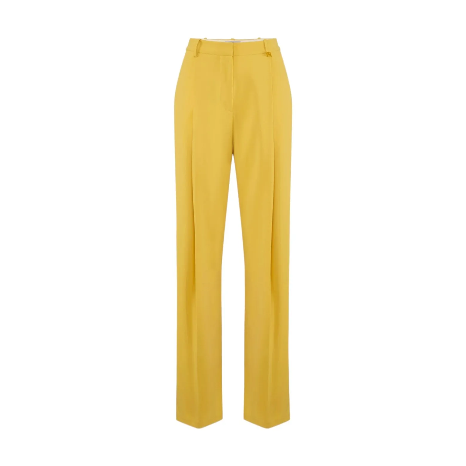 Pantaloni donna in crêpe leggero con logo charm